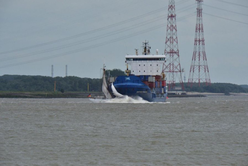 Kollision auf der Elbe. Bild von Daniel Beneke (Stader Tageblatt)